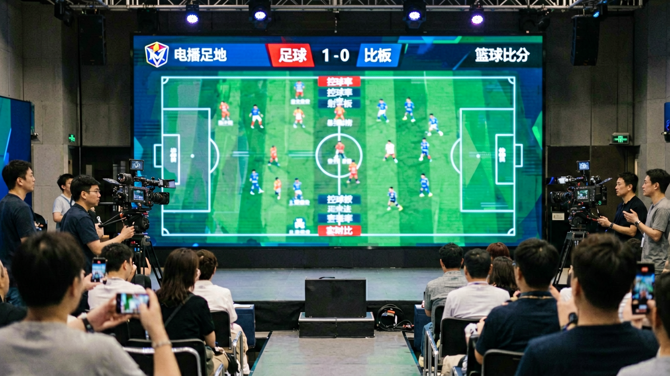VKGAME威客电竞直播画面展示实时比分、控球率图表和战术板